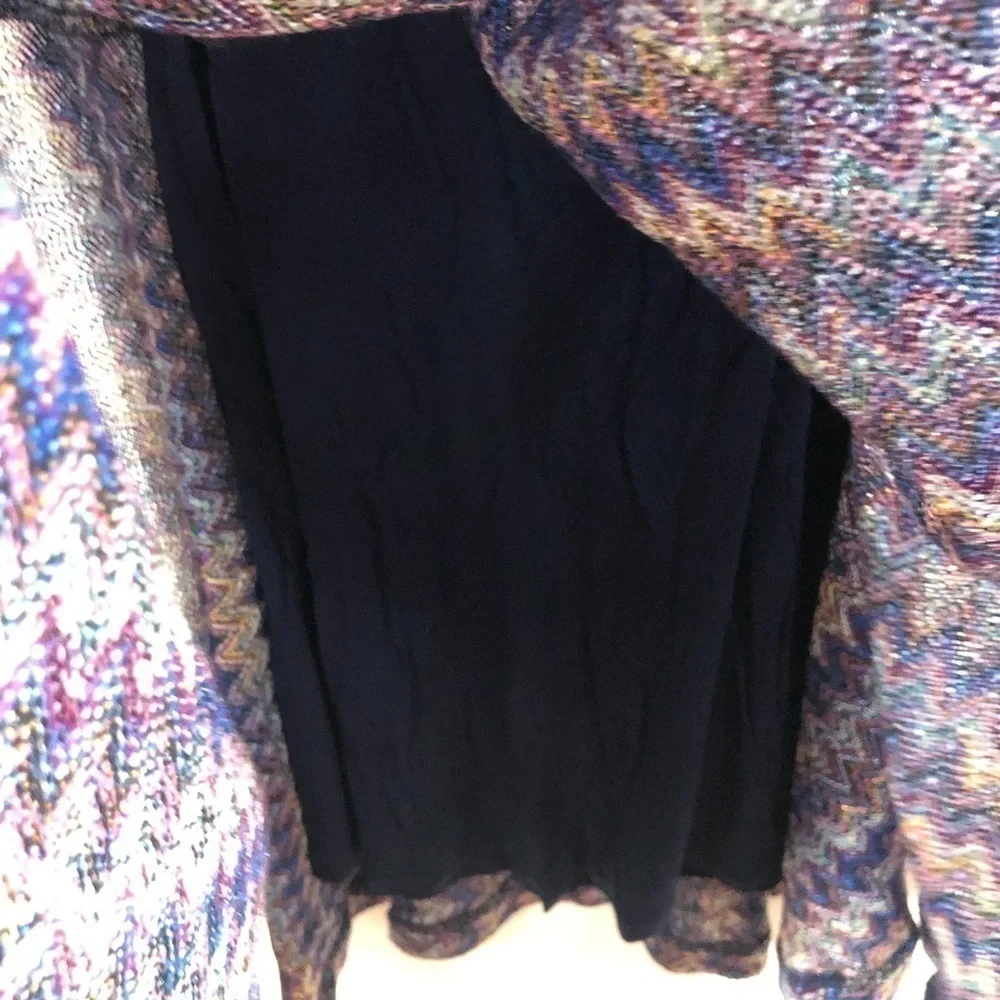 Maeve Anthropologie Blue Chevron Knit Dress S
